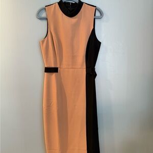 White House Black Market Orange and Black Sheath Dress